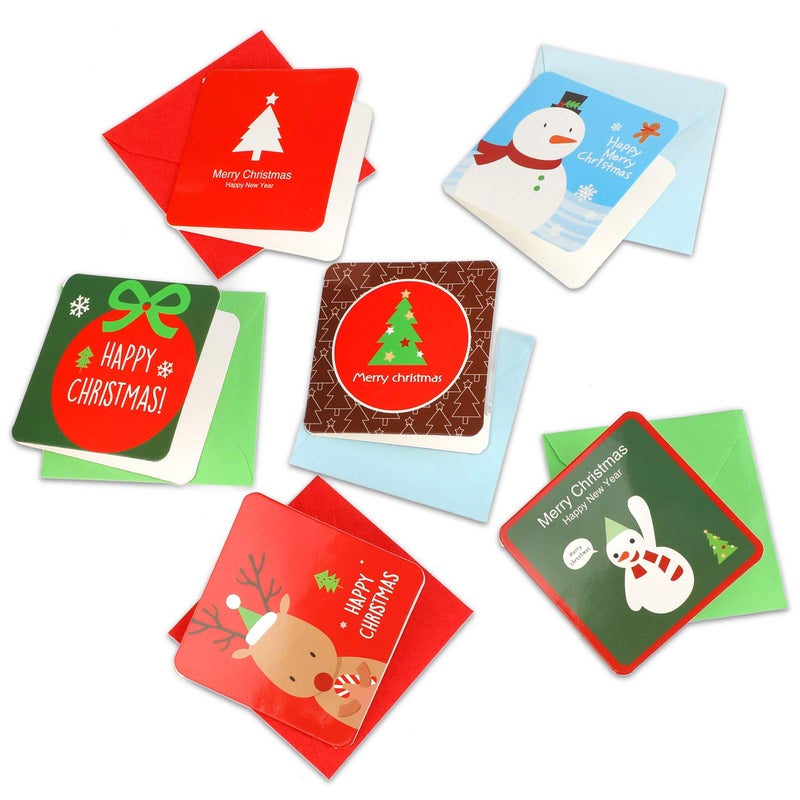 Konsait 144 Count Mini Christmas Cards, Merry Christmas Assorted Greeting Cards Blank Note Cards Xmas Card with Envelopes, Ideal for Kids Gift Box Winter Holiday Christmas Party Favor Supplies - Image 5